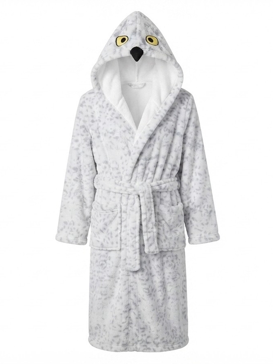 Warner Bros. Other - Warner Bros. Harry Potter Plush Hooded Robe - White with Gray Accents